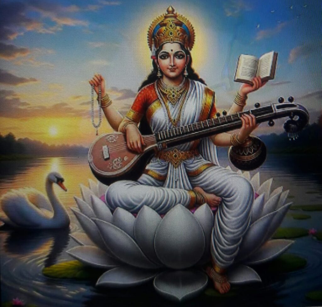The goddess who changed her hundred forms became Saraswati, Shatarupah