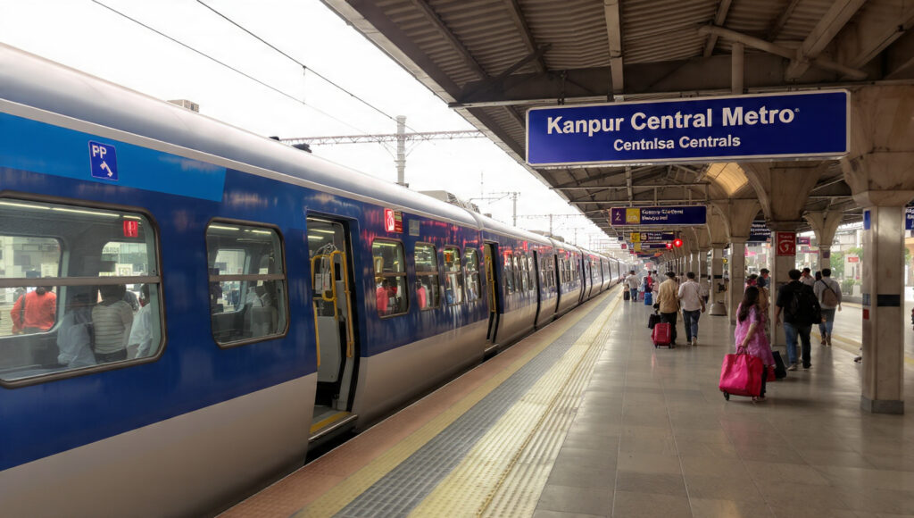 AI Generated Kanpur Central Metro Station.Photo